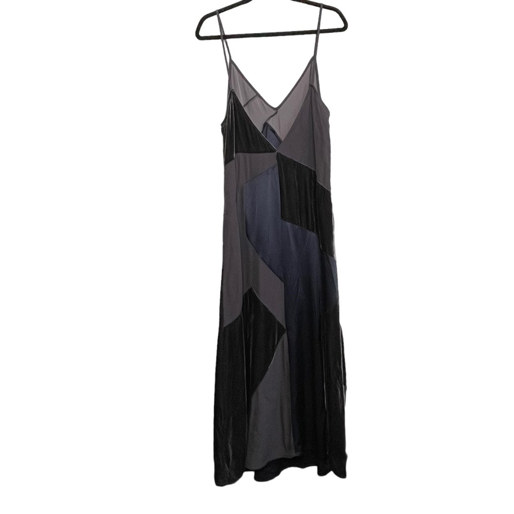 ZARA Velvet Satin Patchwork Maxi Dress NWOT - Picture 5 of 6